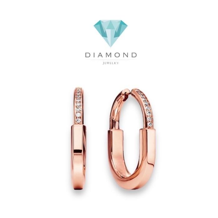 T lock earring diamond Tif 18k gold-Diamond Jewelry Anting