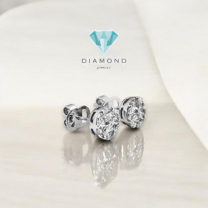 Flower Round esperansa diamond earring/anting berlian bunga espera-18k-Diamond Jewelry