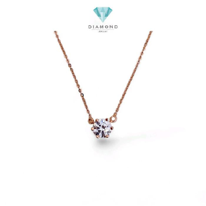 Solitaire Gold Necklace 17K / Kalung Emas Solitaire 17K / Diamond Jewelry / 454KMS184LS
