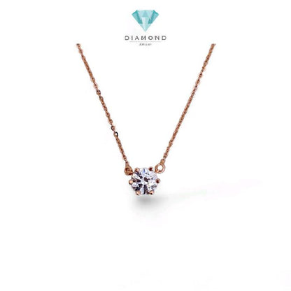 Solitaire Gold Necklace 17K / Kalung Emas Solitaire 17K / Diamond Jewelry / 454KMS184LS