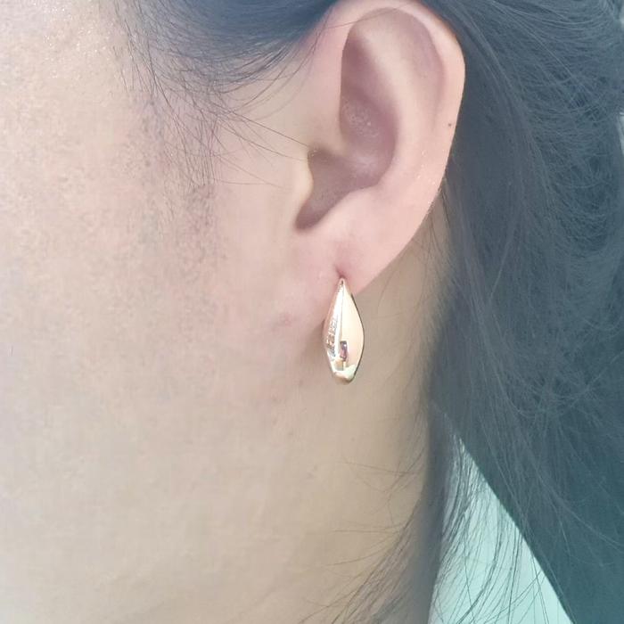 Anting Mas bottega klip Rose Gold 750K-Diamond Jewelry