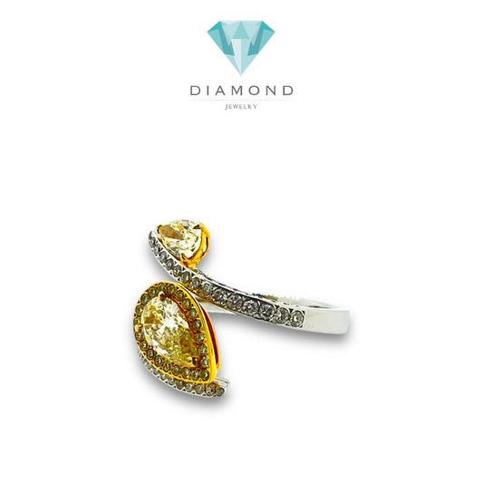 Duo Yellow Tear Diamond Ring