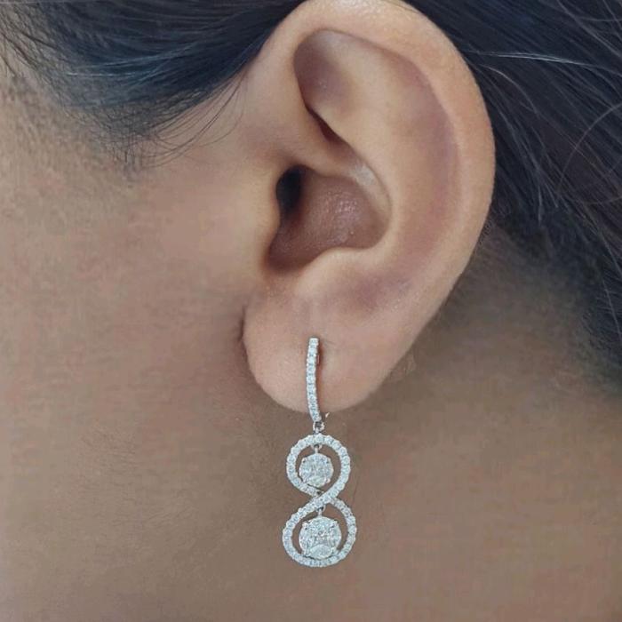 Infinty Diamond Earring 18K / Diamond Jewelry