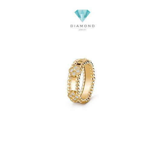 Perlee pave diamond Rose gold 18 K Ring Diamond Jewelry