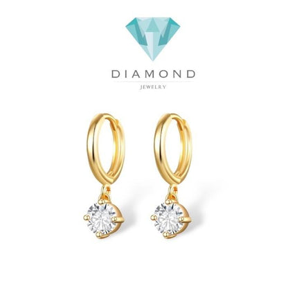 Anting emas klep sole gantung 18k-Diamond Jewelry