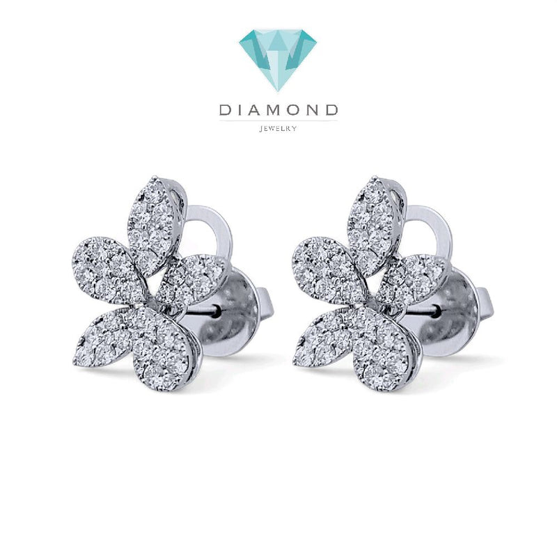 Leaf Clover Diamond Earring 18K / Anting Berlian Daun 18K / Diamond Jewelry 393AB47800GTLS-HT