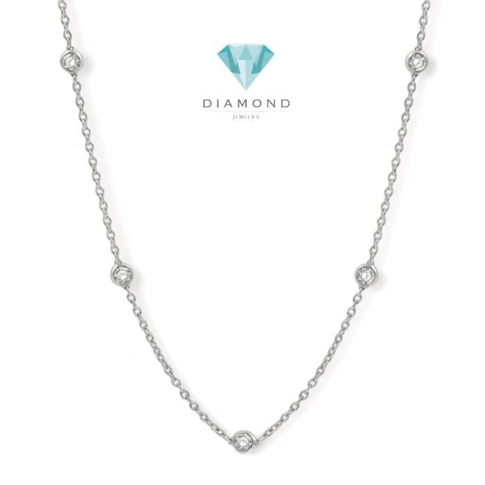 Diamond Elsa  necklace 18k stacking yard- Diamond Jewelry
