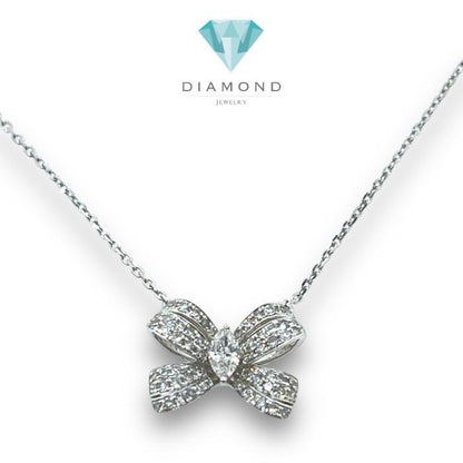 Ribbon Diamond Necklace/Kalung Berlian Pita 18K / Diamond Jewelry