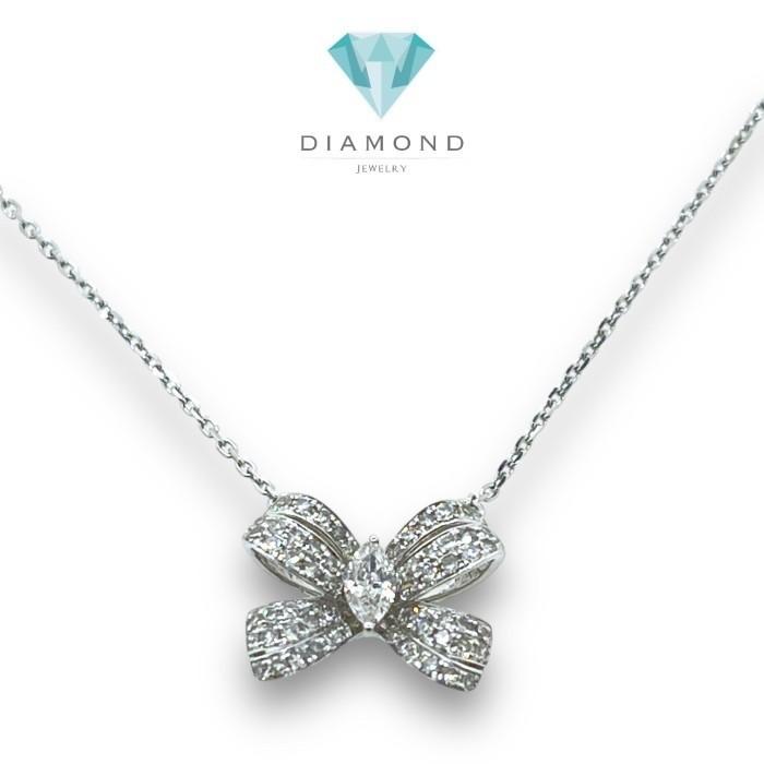Ribbon Diamond Necklace/Kalung Berlian Pita 18K / Diamond Jewelry