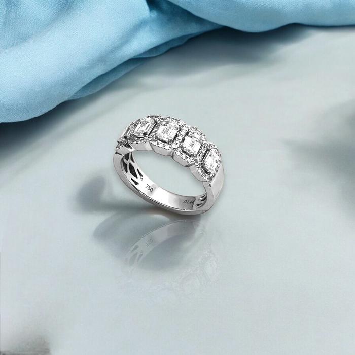 Cincin  berlian diamond baguette listring halo18k/diamond ring baguette listring halo 18k- diamond jewelry