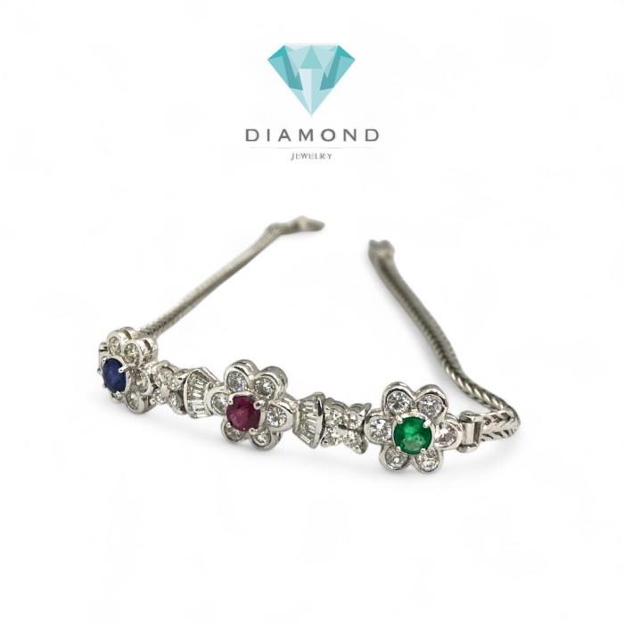 Diamond tristone Bracelet Stone 18K/ diamond tristone gelang 18k