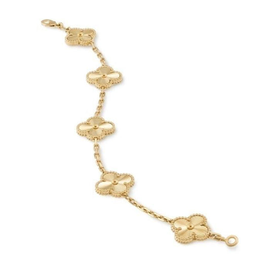 Clover gold Vintage alhambra 18 K gold clover vc 5 motif Diamond Jewelry