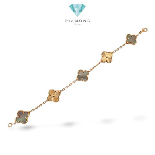 Vintage Alhambra Grey Mop Bracelet 18K /Diamond Jewelry / 451GBD1265RY