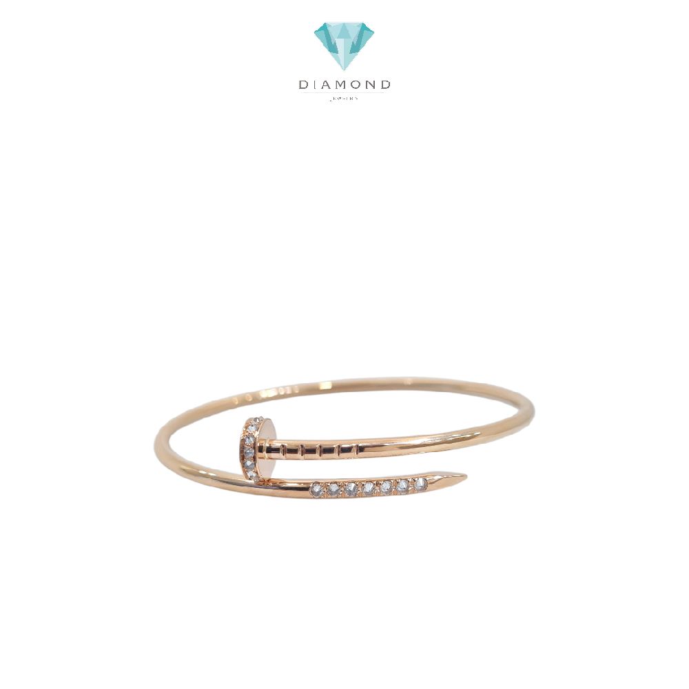 Reverse Set Diamond Nail Bangle 18K / Gelang Paku Diamond  full ujung berlian18K / Diamond Jewelry / 435GBD15000RY