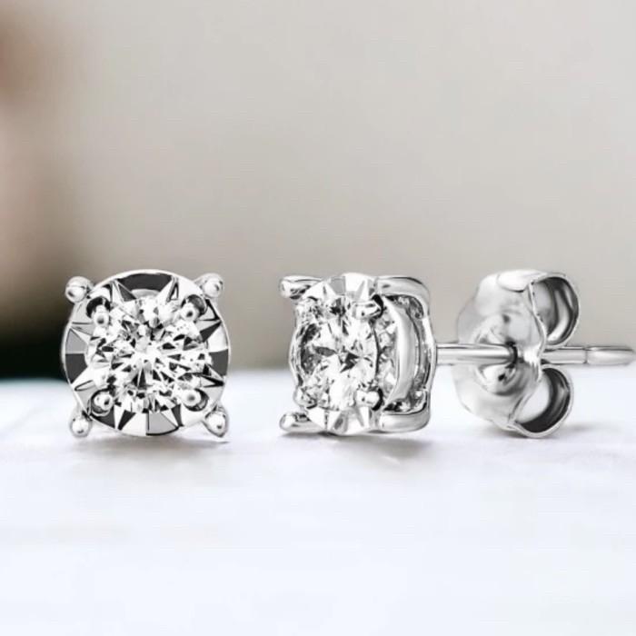 Diamond earring solitaire Anting berlian white gold 18K Diamond Jewelr