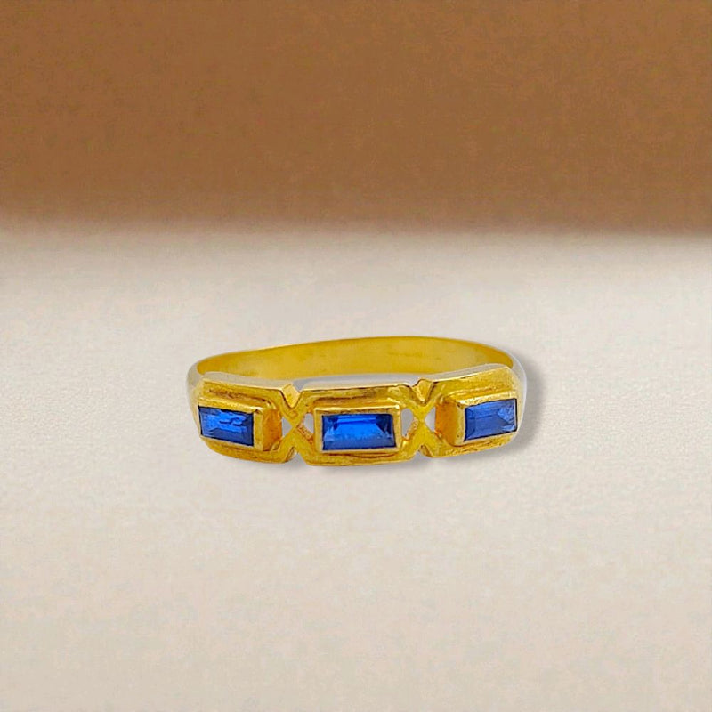 Blue Sapphire Gold Ring 23K / Cincin Emas Sapphire Biru 23K / 152CMSWP3