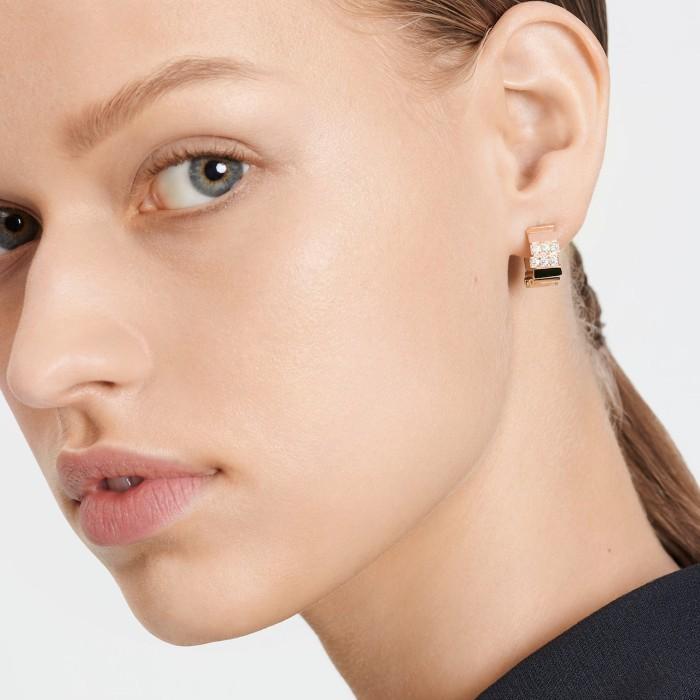 Bamboo gem diamond earring 18k gold dr-Diamond Jewelry