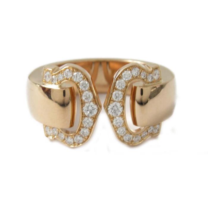 Diamond Ring Double C 18K Rose Gold Diamond Jewelry-25CBM710LSWP-HT