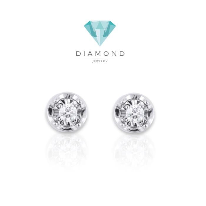 Flower Diamond Earring Illusion-18k-Diamond Jewelry