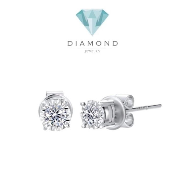 Diamond earring solitaire Anting berlian white gold 18K Diamond Jewelr