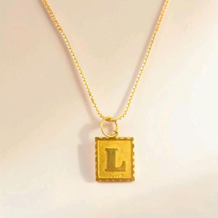 Letter L Gold Pendants 23K / Liontin Emas Huruf L 23K / Diamond Jewelry / 241LMSWP1