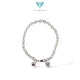 White Gold Bracelet With Heart And Bell 17K / Diamond Jewelry / 487GMS307LS