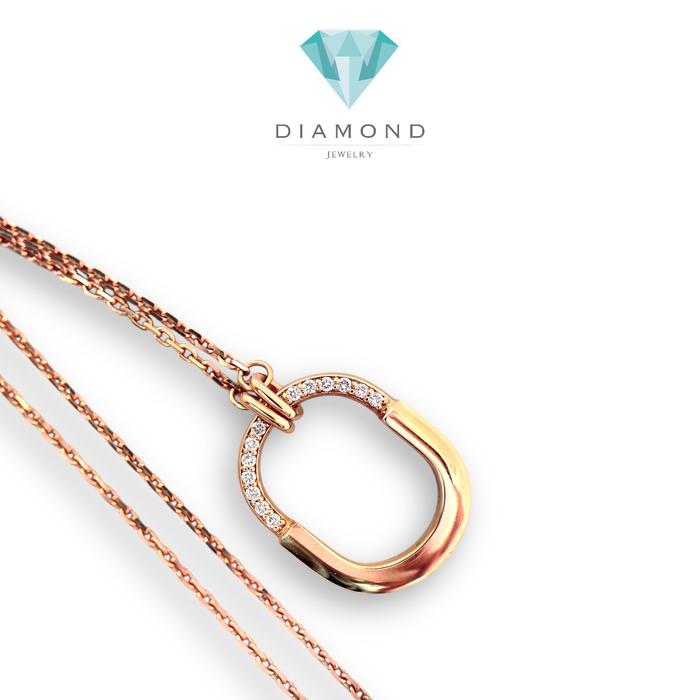 Diamond Small Lock T necklace 18K / Diamond Jewelry/HT kalung berlian model lock emas 18k Emas Berlian Kalung Perhiasan-354KBDDM3465LS
