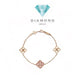 Pink petal opal diamond bracelet chp 18k-Diamond Jewelry