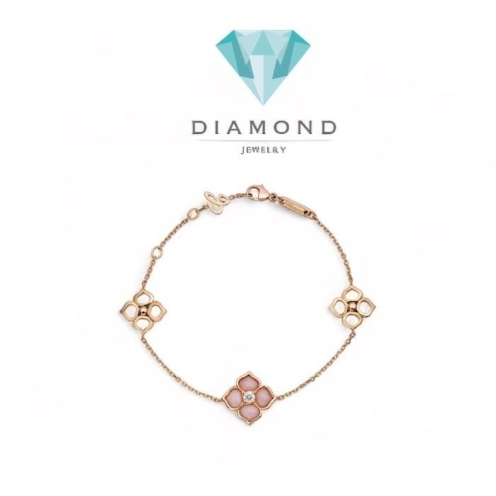 Pink petal opal diamond bracelet chp 18k-Diamond Jewelry