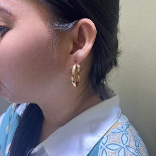 Hoop 18k rose gold earring