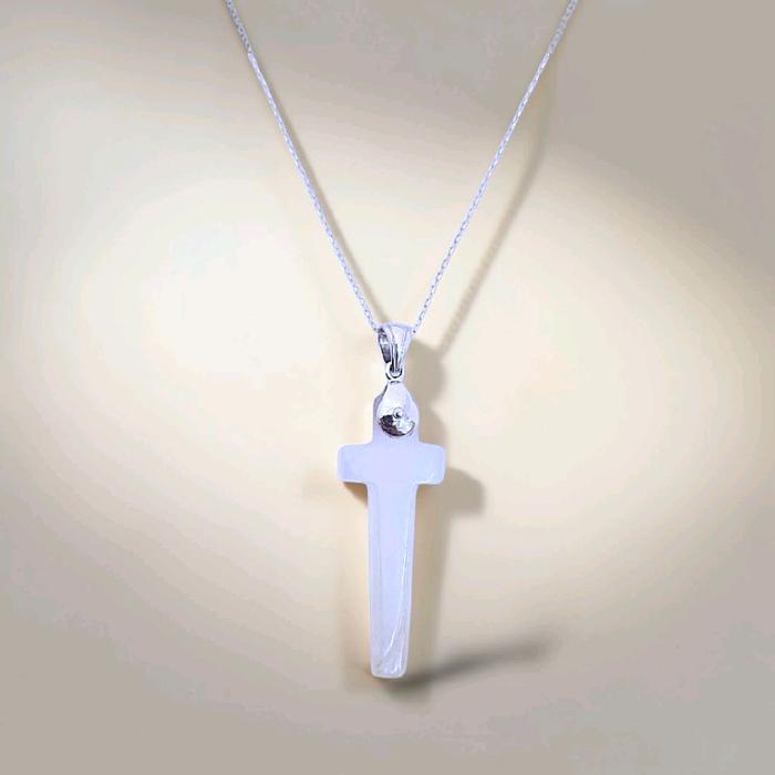 Mop Cross Pendant 18K / Liontin MOP Cross 23K / Diamond Jewelry / 247LMSWP1