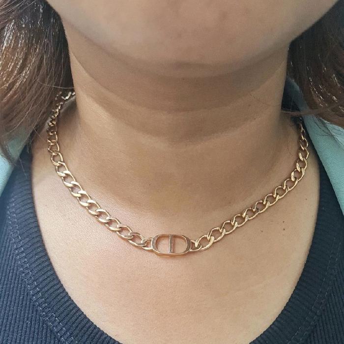 Chain CD Gold Necklace 18K-Diamond Jewelry-8KBD3531RB