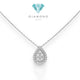Pearshape diamond necklace 18k white gold-Diamond Jewelry