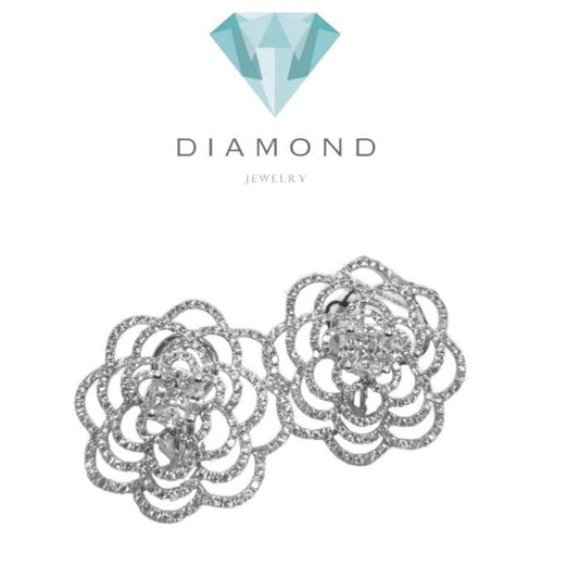 Camelia Diamond Earring 18k white gold Diamond Jewelry
