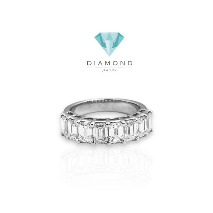 Cincin Berian listring bagguette 18K/ diamond ring tennis listring baguette emerald half pave-Diamond Jewelry