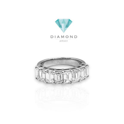 Cincin Berian listring bagguette 18K/ diamond ring tennis listring baguette emerald half pave-Diamond Jewelry
