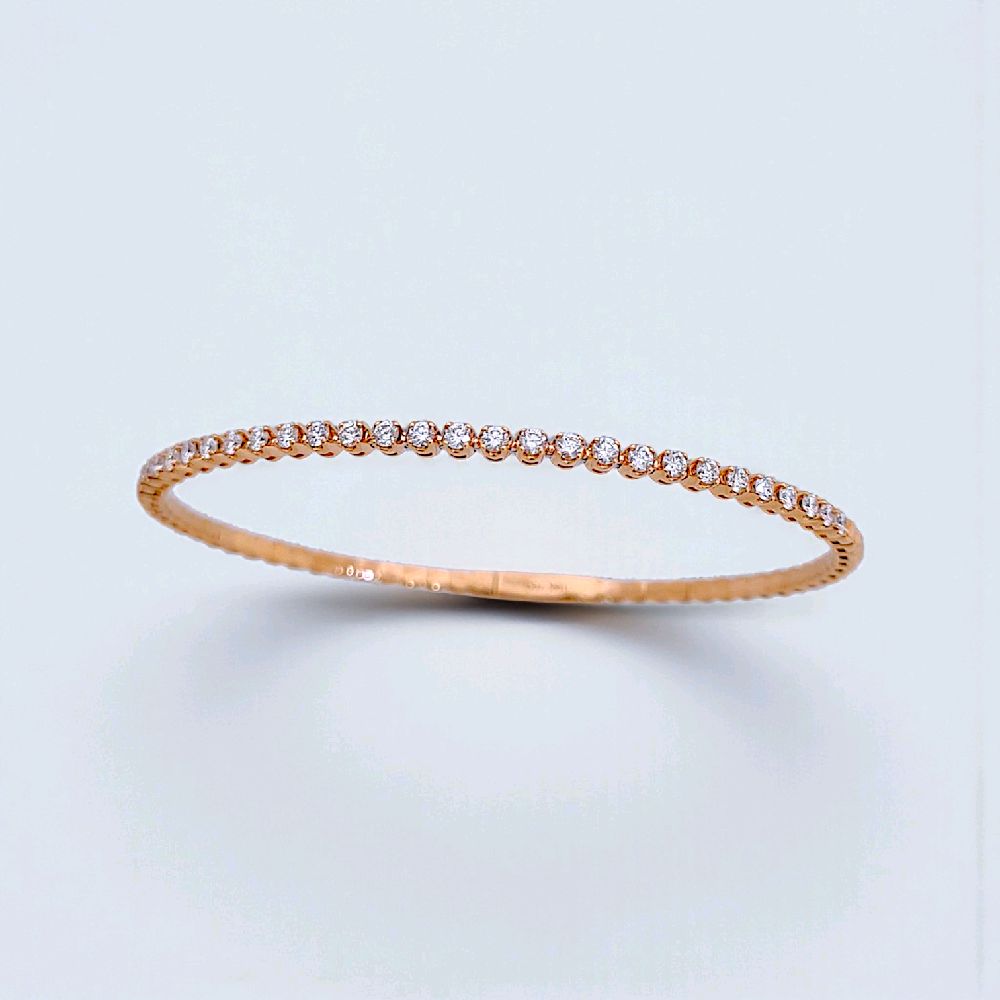 Tennis Listring Yellow Gold And Diamond Bangle 18K / Gelang Berlian Tennis Lurus 18K / Diamond Jewelry 143GB131000AB-HT