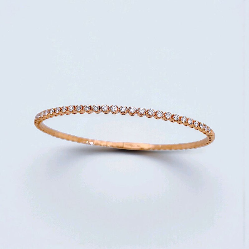 Tennis Listring Yellow Gold And Diamond Bangle 18K / Gelang Berlian Tennis Lurus 18K / Diamond Jewelry 143GB131000AB-HT
