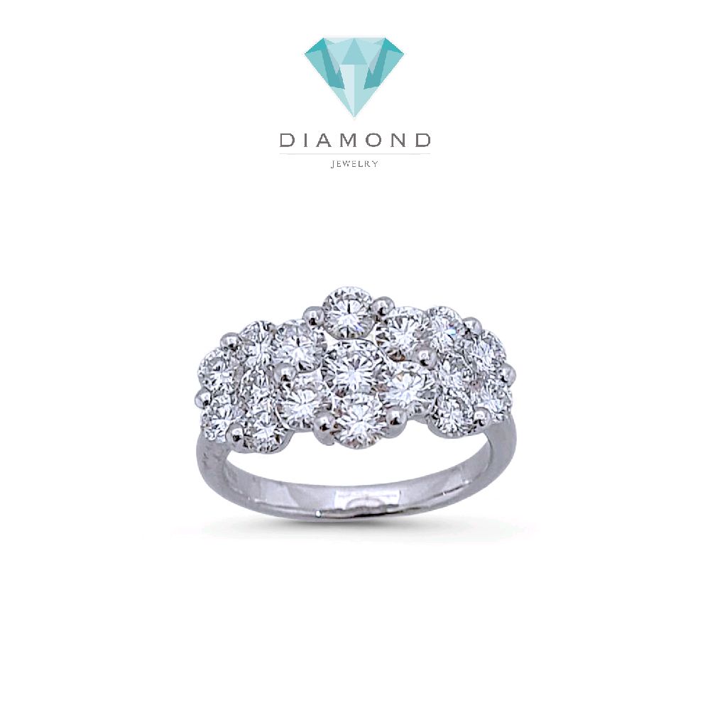 Tri Flower Diamond Ring 18K / Cincin Berlian Tiga Bunga 18K / Diamond Jewelry 373CB17300KVLS -HT