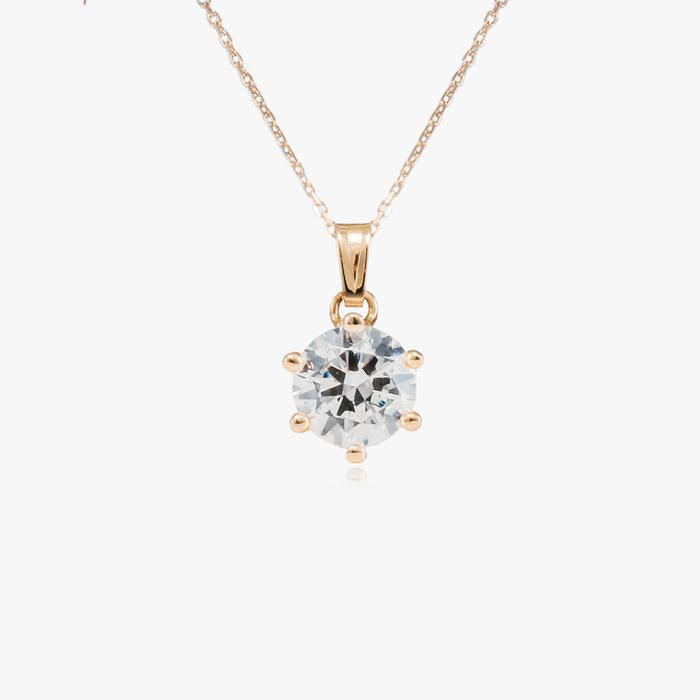 Pendant necklace kristal solitaire 18 K gold Diamond Jewelry