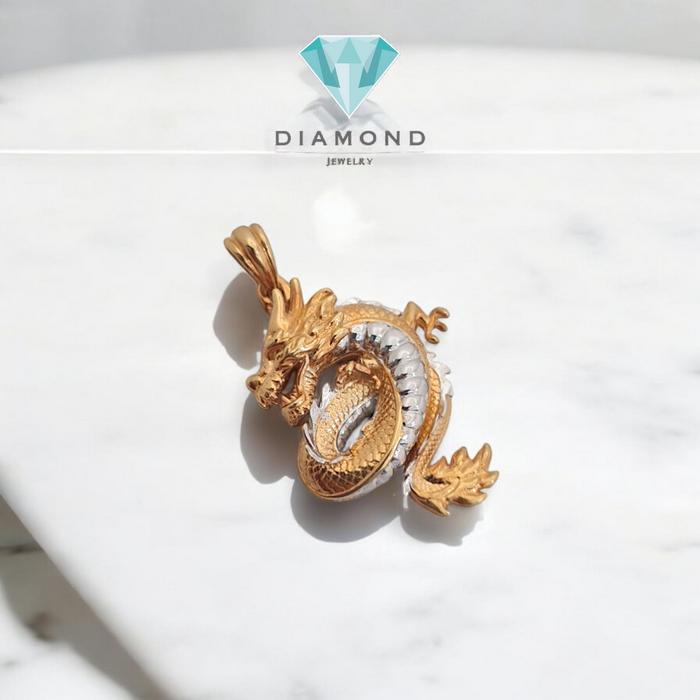 Liontin Mas Naga 2 Warna-Diamond Jewelry