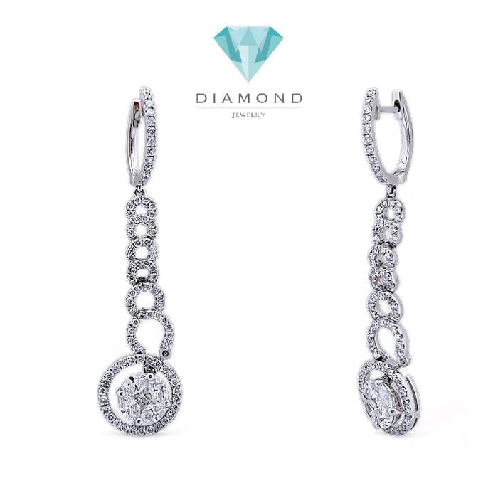 Earring spiral esperansa diamond 18k white gold-Diamond Jewelry