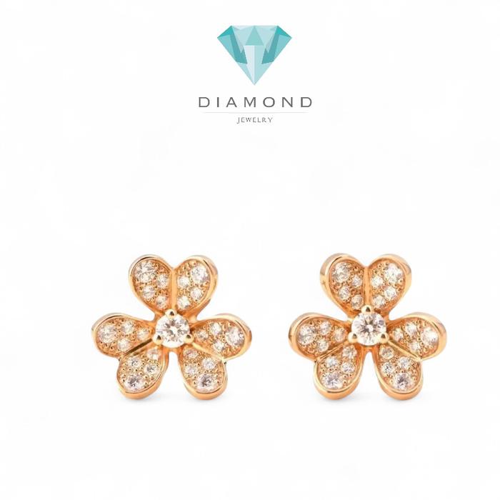 Clover frivole diamond earring 18k-Diamond Jewelry