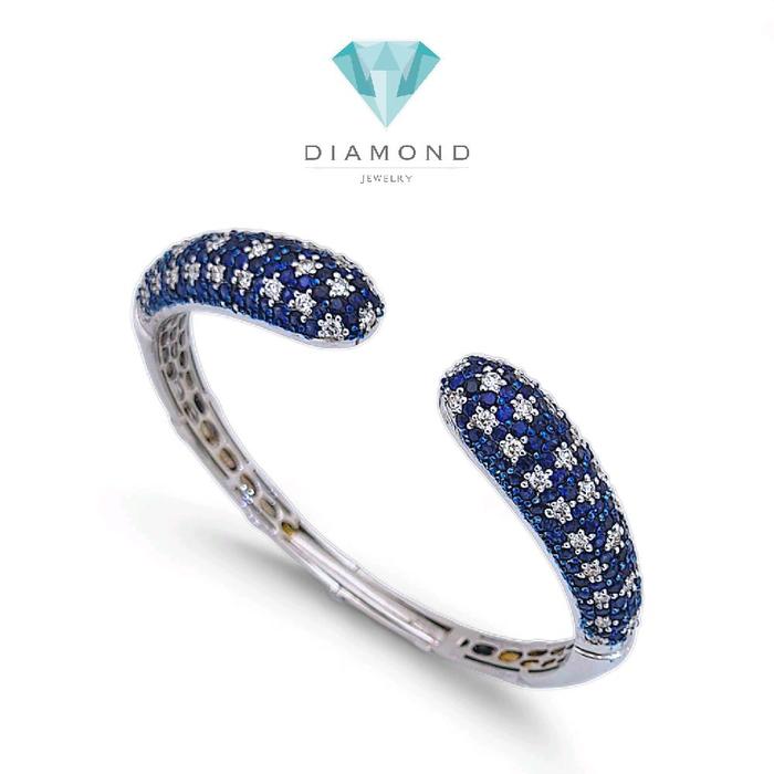Blue Sapphier Diamond Bracelet 18K / Diamond Jewelry