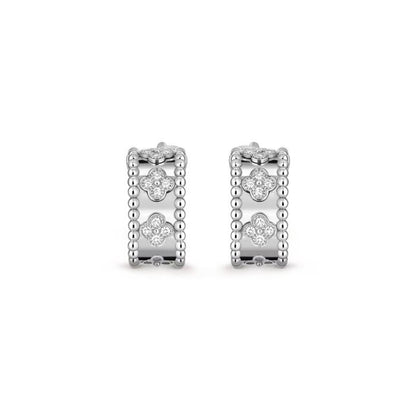 Perlee earring 18k vca clover gold diamond-Diamond Jewelry