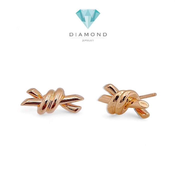 Knot Gold Earring 18K / Anting Knot 18K / Diamond Jewelry 394ABD414RY-HT
