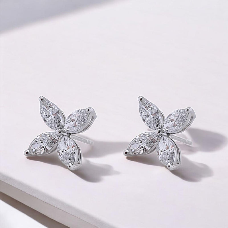 Clover Diamond Earring Lab Grown 18K / Elsy Diamond Jewelry/LGD2185-3LBL1500PF HT