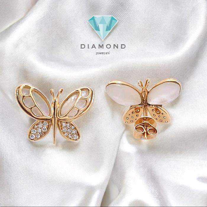 Anting Berlian Kupu-Kupu & MOP-Diamond Jewelry