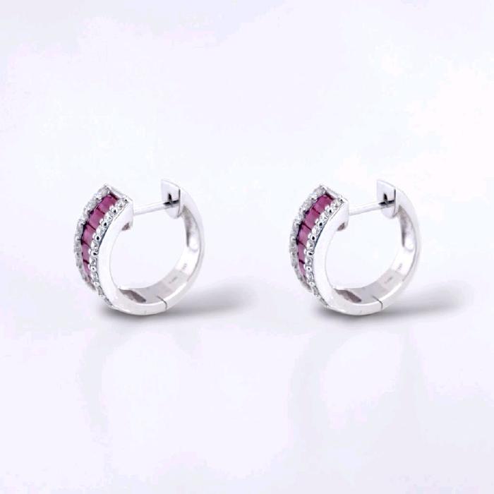 Ruby And Diamond Earrings 18K / Anting Diamond Ruby 18K / Diamond jewelry / 112AB168000AB
