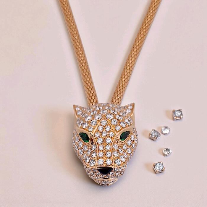 Panthere Diamond Necklace 18K / Kalung Panthere Berlian 18K / Diamond Jewelry-1KBD50LSNEW-HT